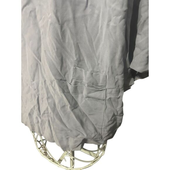 NICE WOMEN Pure J Jill Womens Oversized Boxy Top grey Neutral Lagenlook 3/4 Slee - Picture 2 of 9